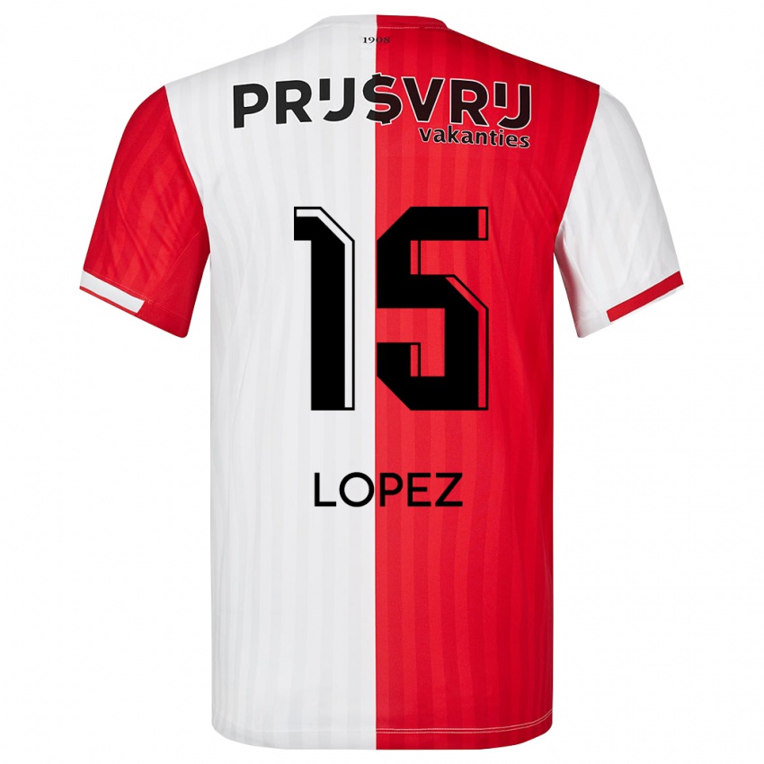 Herren Marcos López #15 Rot-Weiss Heimtrikot Trikot 2023/24 T-Shirt Schweiz