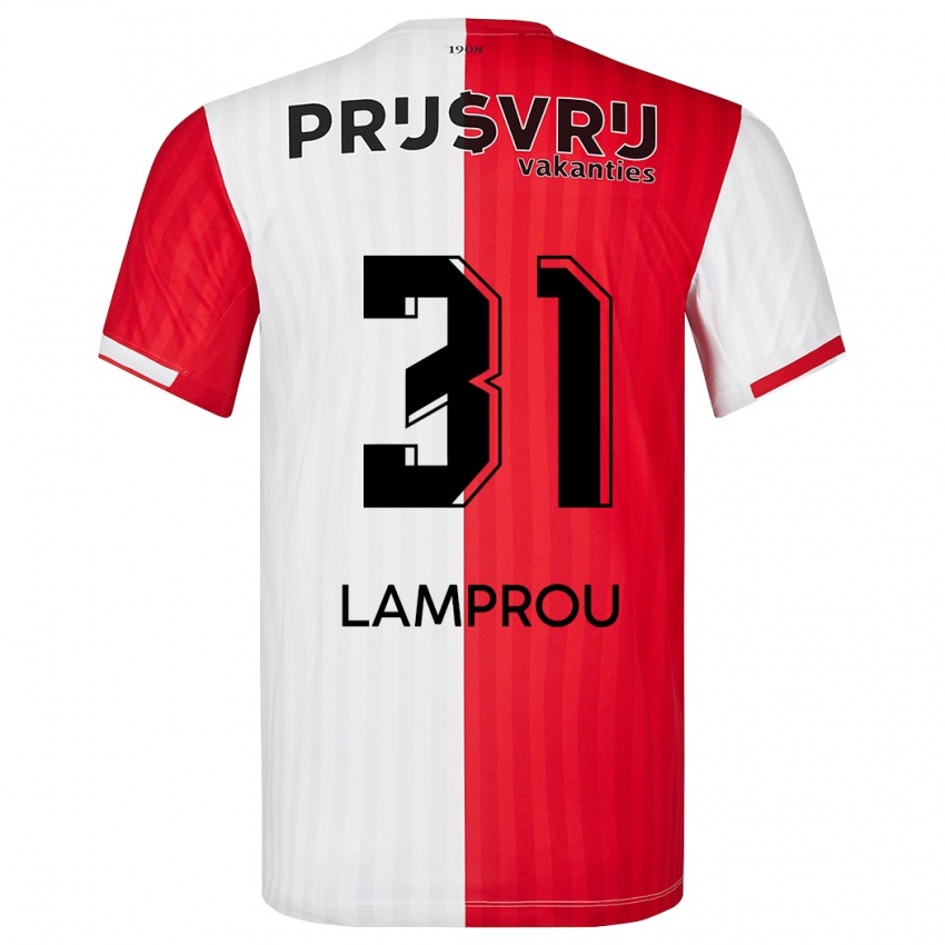 Herren Kostas Lamprou #31 Rot-Weiss Heimtrikot Trikot 2023/24 T-Shirt Schweiz