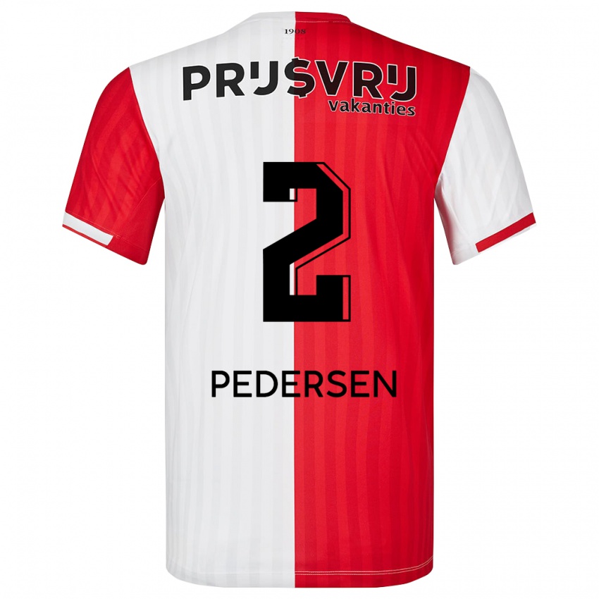 Herren Marcus Pedersen #2 Rot-Weiss Heimtrikot Trikot 2023/24 T-Shirt Schweiz