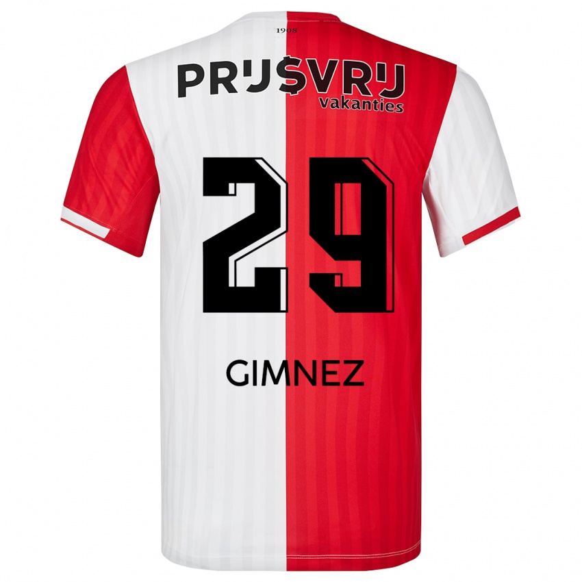 Herren Santiago Gimnez #29 Rot-Weiss Heimtrikot Trikot 2023/24 T-Shirt Schweiz