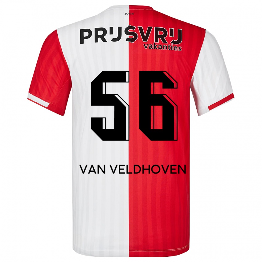 Herren Kars Van Veldhoven #56 Rot-Weiss Heimtrikot Trikot 2023/24 T-Shirt Schweiz