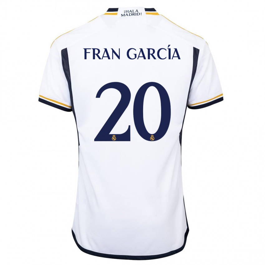 Homme Maillot Fran García #20 Blanc Tenues Domicile 2023/24 T-Shirt Suisse