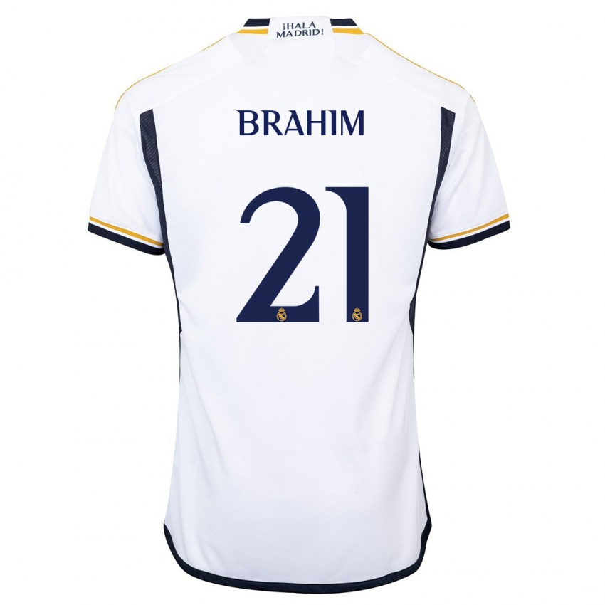 Homme Maillot Brahim Diaz #21 Blanc Tenues Domicile 2023/24 T-Shirt Suisse