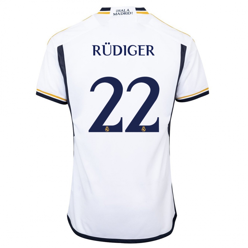 Herren Antonio Rüdiger #22 Weiß Heimtrikot Trikot 2023/24 T-Shirt Schweiz