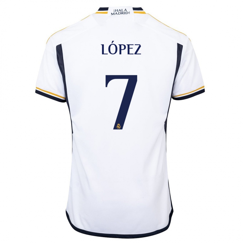Homme Maillot Noel López #7 Blanc Tenues Domicile 2023/24 T-Shirt Suisse
