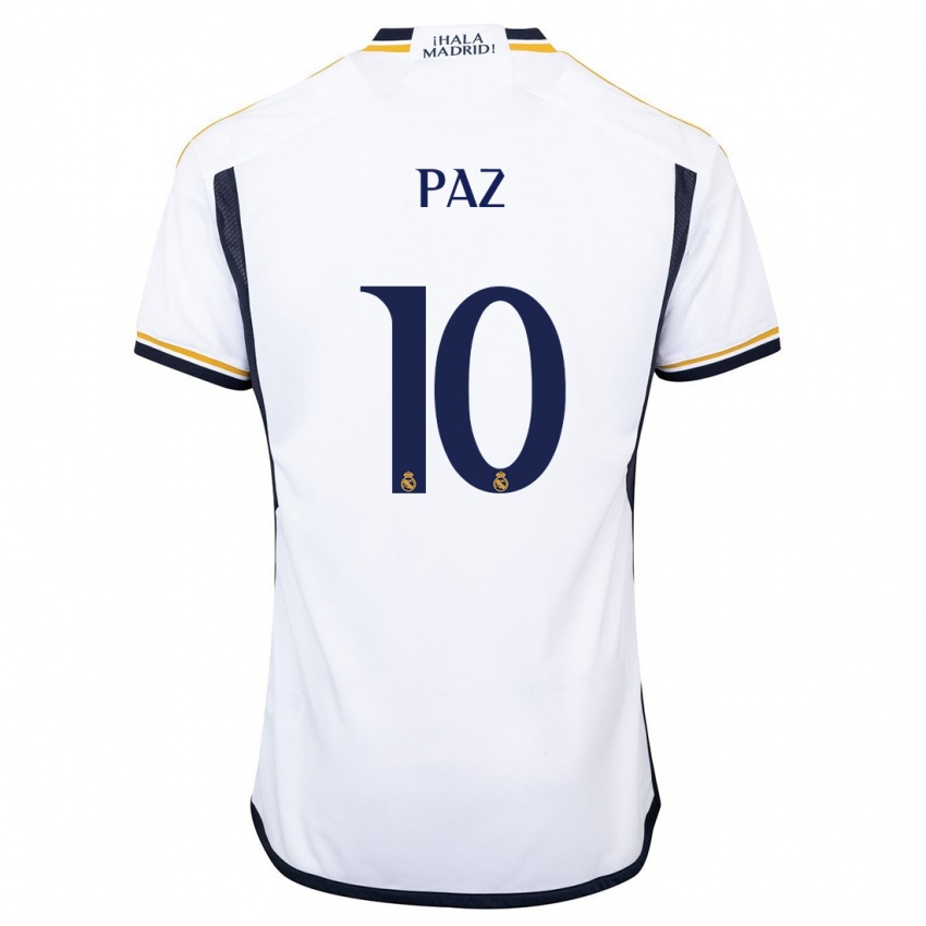 Herren Nico Paz #10 Weiß Heimtrikot Trikot 2023/24 T-Shirt Schweiz