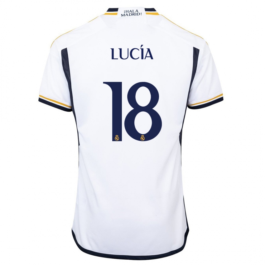 Homme Maillot Lucia Rodriguez #18 Blanc Tenues Domicile 2023/24 T-Shirt Suisse