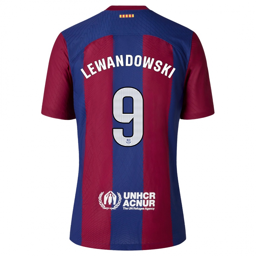 Homme Maillot Robert Lewandowski #9 Rouge Bleu Tenues Domicile 2023/24 T-Shirt Suisse