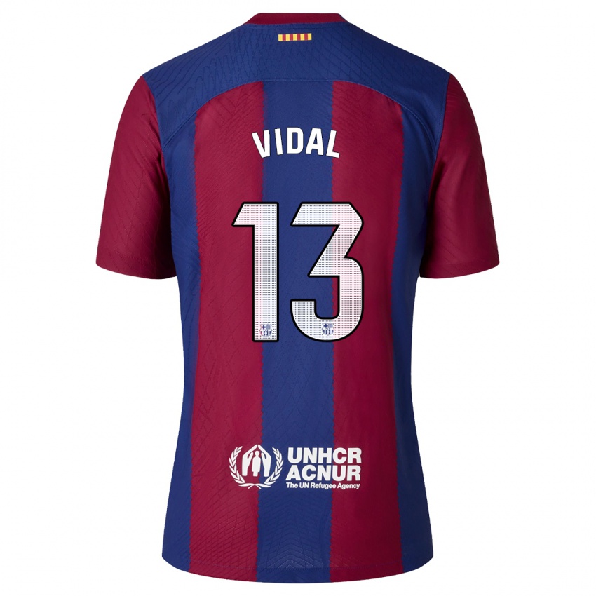 Homme Maillot Marc Vidal #13 Rouge Bleu Tenues Domicile 2023/24 T-Shirt Suisse