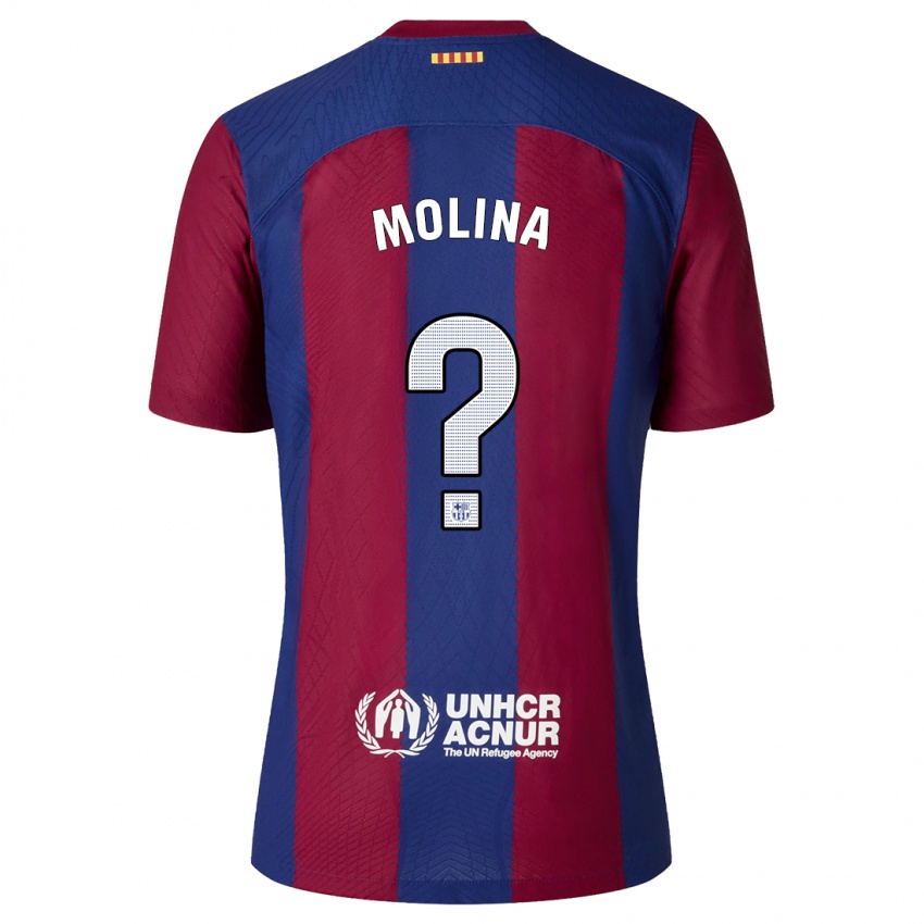Homme Maillot Jan Molina #0 Rouge Bleu Tenues Domicile 2023/24 T-Shirt Suisse