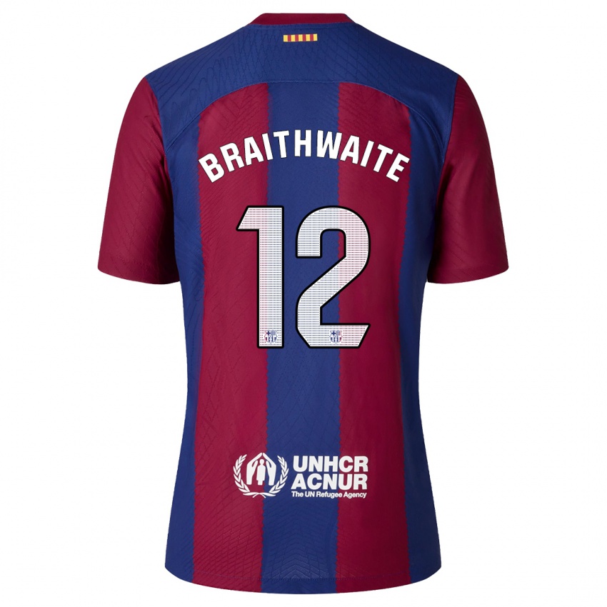 Herren Martin Braithwaite #12 Rot Blau Heimtrikot Trikot 2023/24 T-Shirt Schweiz