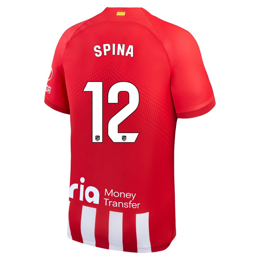 Homme Maillot Gerónimo Spina #12 Rouge Blanc Tenues Domicile 2023/24 T-Shirt Suisse