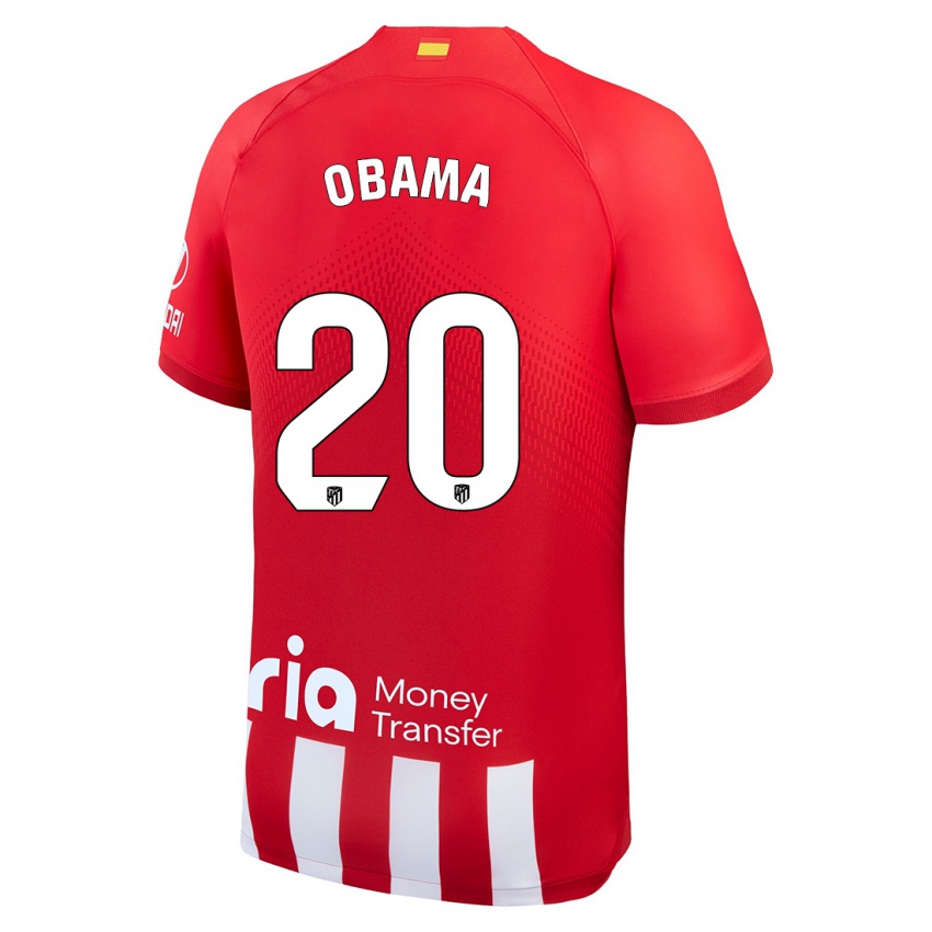 Homme Maillot Federico Obama #20 Rouge Blanc Tenues Domicile 2023/24 T-Shirt Suisse