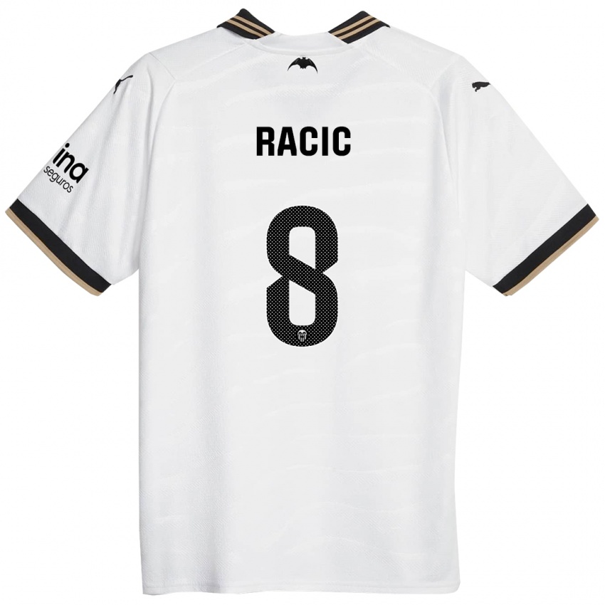 Homme Maillot Uros Racic #8 Blanc Tenues Domicile 2023/24 T-Shirt Suisse
