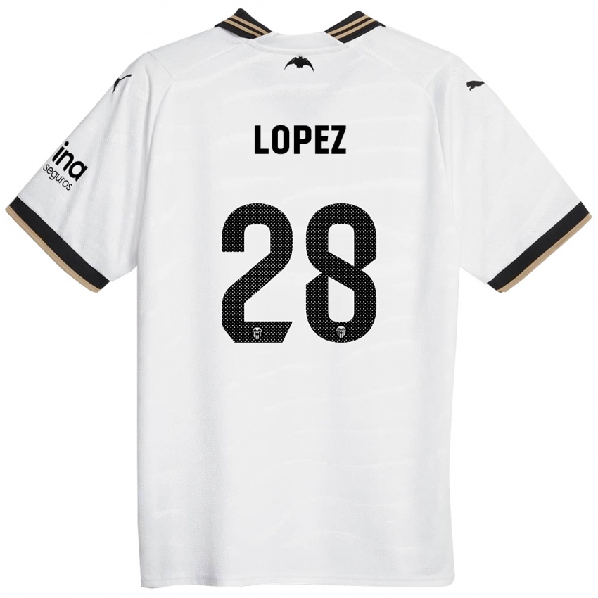 Homme Maillot Saray Lopez #28 Blanc Tenues Domicile 2023/24 T-Shirt Suisse