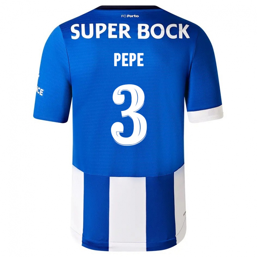 Homme Maillot Pepe #3 Bleu Blanc Tenues Domicile 2023/24 T-Shirt Suisse