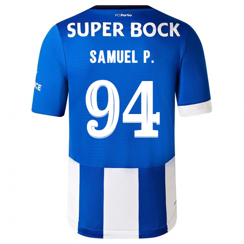Homme Maillot Samuel #94 Bleu Blanc Tenues Domicile 2023/24 T-Shirt Suisse