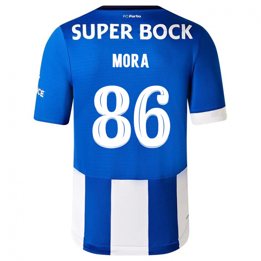 Homme Maillot Rodrigo Mora #86 Bleu Blanc Tenues Domicile 2023/24 T-Shirt Suisse