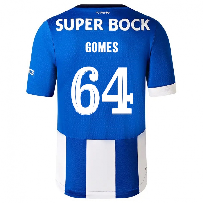 Homme Maillot Luís Gomes #64 Bleu Blanc Tenues Domicile 2023/24 T-Shirt Suisse