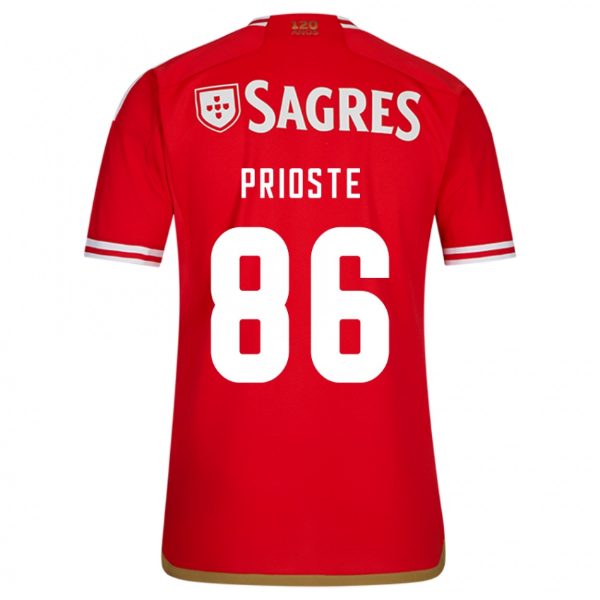 Homme Maillot Diogo Prioste #86 Rouge Tenues Domicile 2023/24 T-Shirt Suisse