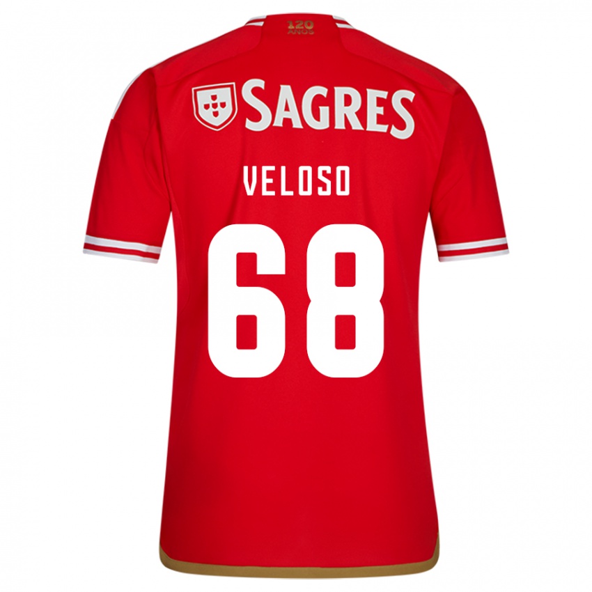 Homme Maillot João Veloso #68 Rouge Tenues Domicile 2023/24 T-Shirt Suisse