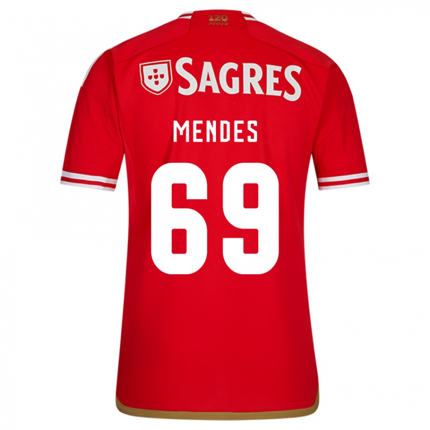 Homme Maillot Vladimir Mendes #69 Rouge Tenues Domicile 2023/24 T-Shirt Suisse