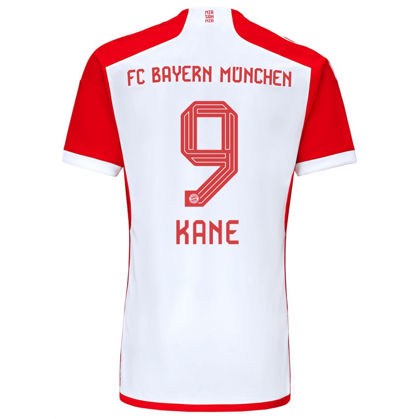 Homme Maillot Harry Kane #9 Rouge Blanc Tenues Domicile 2023/24 T-Shirt Suisse