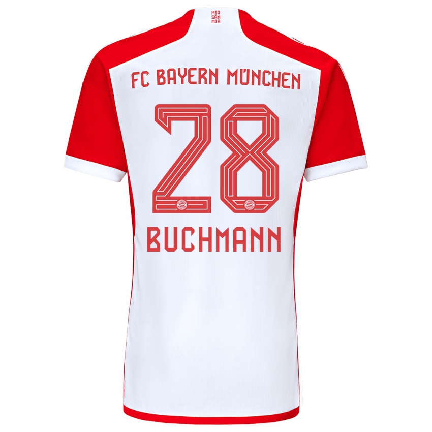 Herren Tarek Buchmann #28 Rot-Weiss Heimtrikot Trikot 2023/24 T-Shirt Schweiz
