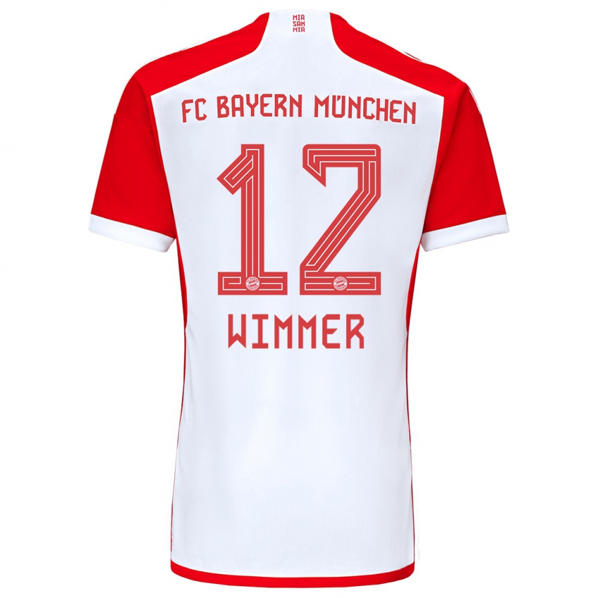 Homme Maillot Benedikt Wimmer #12 Rouge Blanc Tenues Domicile 2023/24 T-Shirt Suisse