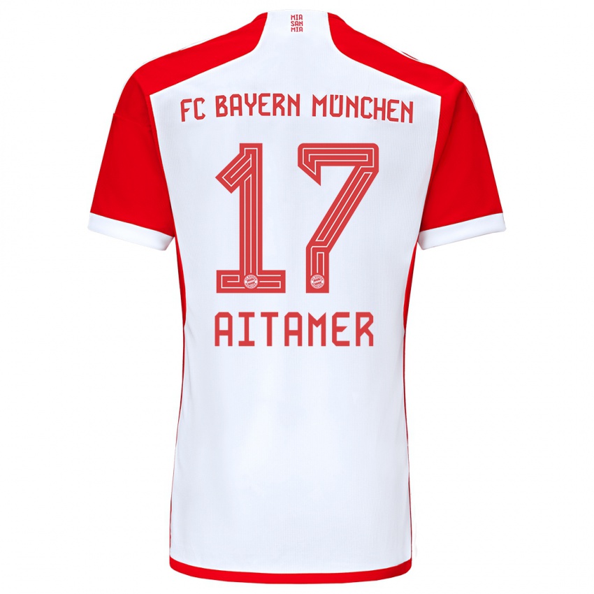 Homme Maillot Younes Aitamer #17 Rouge Blanc Tenues Domicile 2023/24 T-Shirt Suisse