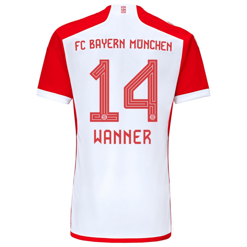 Homme Maillot Paul Wanner #14 Rouge Blanc Tenues Domicile 2023/24 T-Shirt Suisse