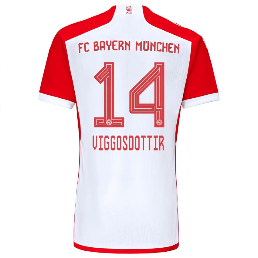 Herren Glodis Perla Viggosdottir #14 Rot-Weiss Heimtrikot Trikot 2023/24 T-Shirt Schweiz