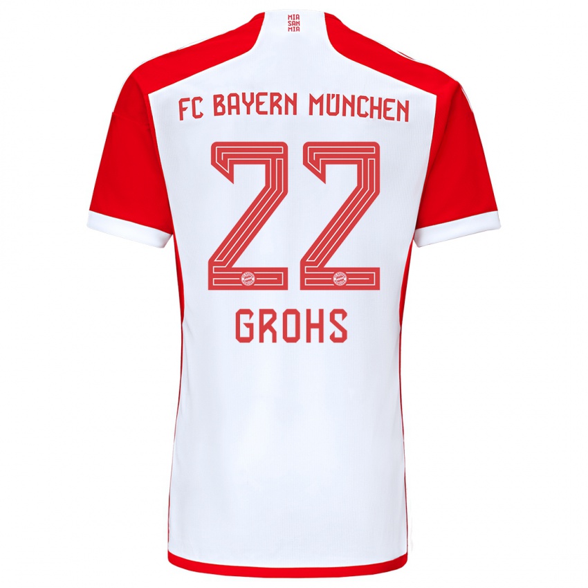 Homme Maillot Maria Luisa Grohs #22 Rouge Blanc Tenues Domicile 2023/24 T-Shirt Suisse