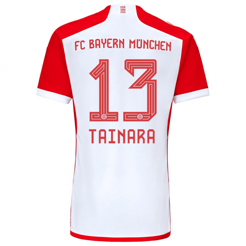 Homme Maillot Tainara #13 Rouge Blanc Tenues Domicile 2023/24 T-Shirt Suisse