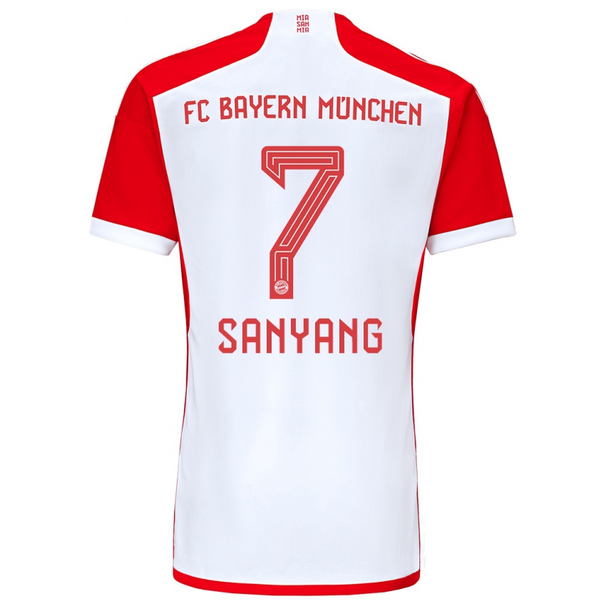 Homme Maillot Mamin Sanyang #7 Rouge Blanc Tenues Domicile 2023/24 T-Shirt Suisse