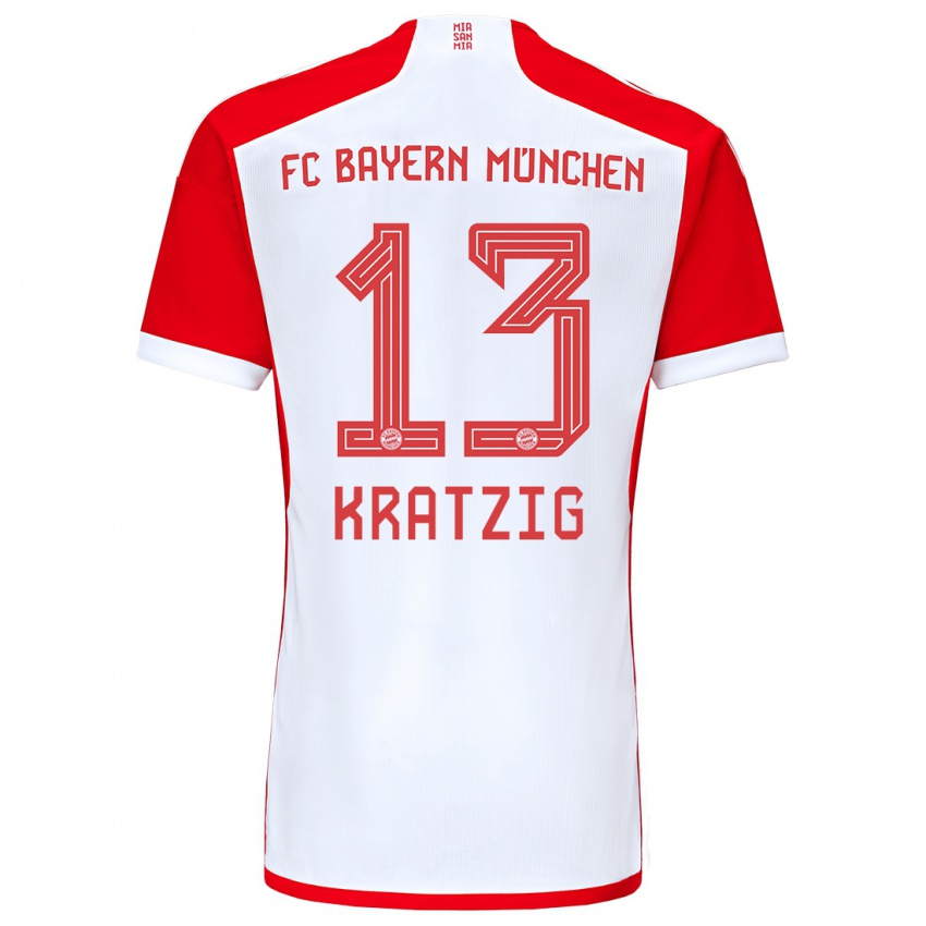 Homme Maillot Frans Kratzig #13 Rouge Blanc Tenues Domicile 2023/24 T-Shirt Suisse