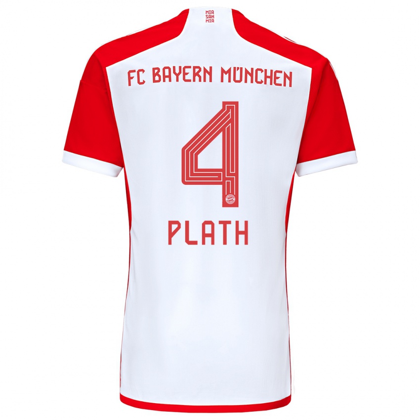 Herren Max Plath #4 Rot-Weiss Heimtrikot Trikot 2023/24 T-Shirt Schweiz