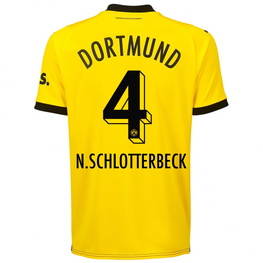 Herren Nico Schlotterbeck #4 Gelb Heimtrikot Trikot 2023/24 T-Shirt Schweiz