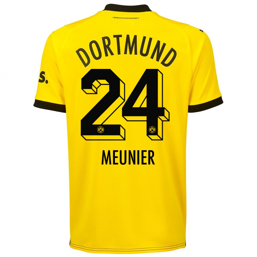 Homme Maillot Thomas Meunier #24 Jaune Tenues Domicile 2023/24 T-Shirt Suisse