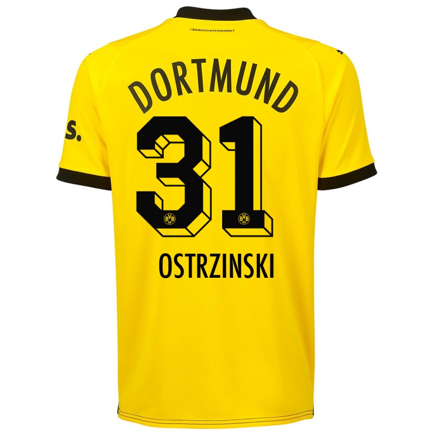 Herren Silas Ostrzinski #31 Gelb Heimtrikot Trikot 2023/24 T-Shirt Schweiz