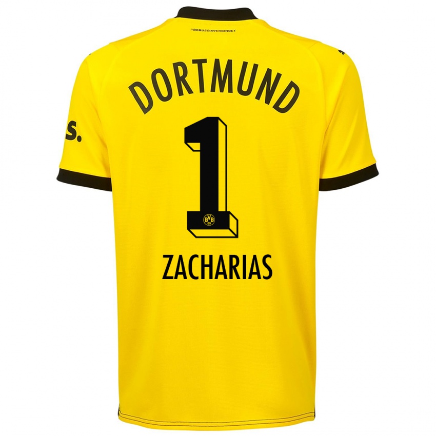 Herren Marlon Zacharias #1 Gelb Heimtrikot Trikot 2023/24 T-Shirt Schweiz