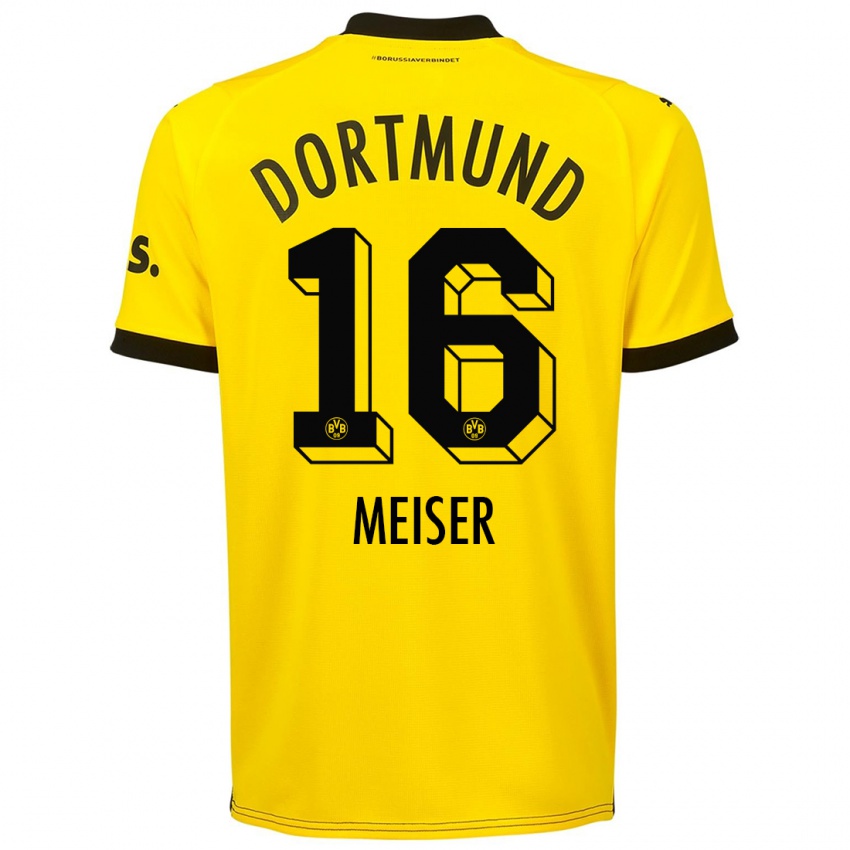 Homme Maillot Tyler Meiser #16 Jaune Tenues Domicile 2023/24 T-Shirt Suisse