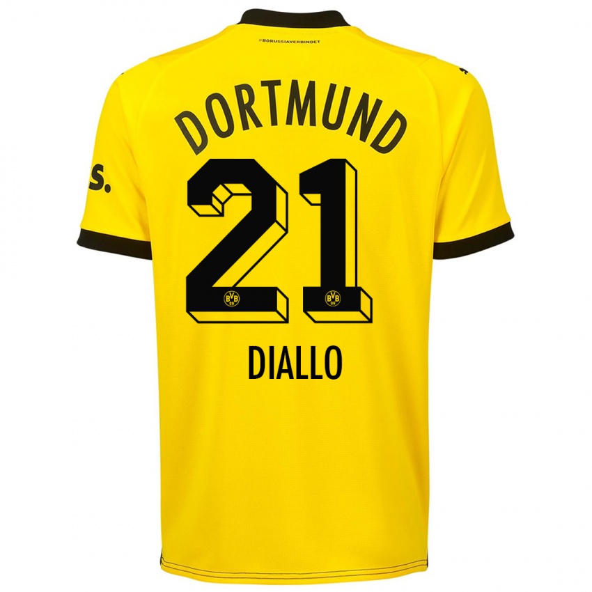 Herren Ousmane Diallo #21 Gelb Heimtrikot Trikot 2023/24 T-Shirt Schweiz