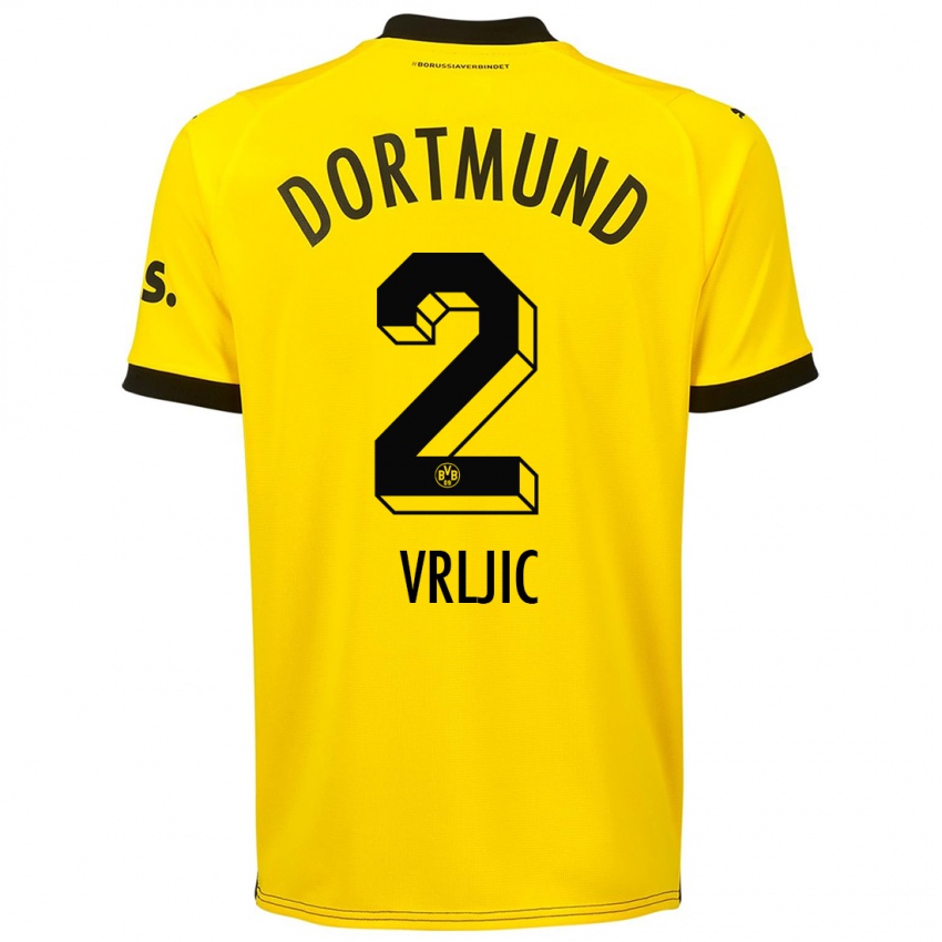 Herren Daniel Vrljic #2 Gelb Heimtrikot Trikot 2023/24 T-Shirt Schweiz