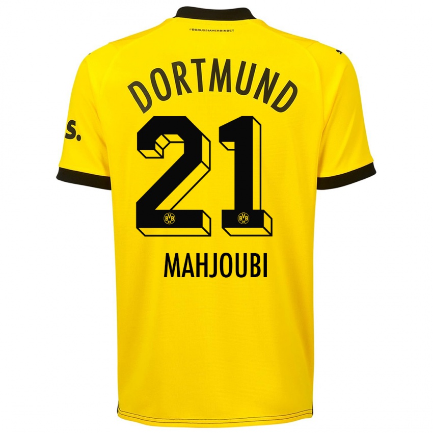 Herren Anas Mahjoubi #21 Gelb Heimtrikot Trikot 2023/24 T-Shirt Schweiz