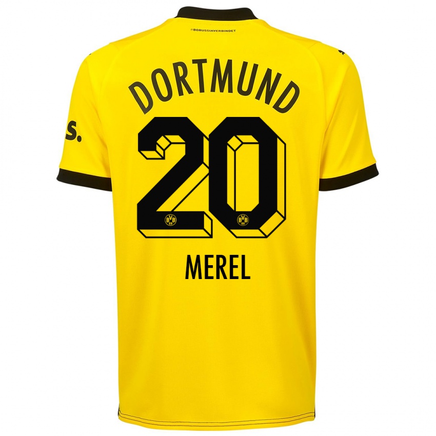 Homme Maillot Freriks Merel #20 Jaune Tenues Domicile 2023/24 T-Shirt Suisse