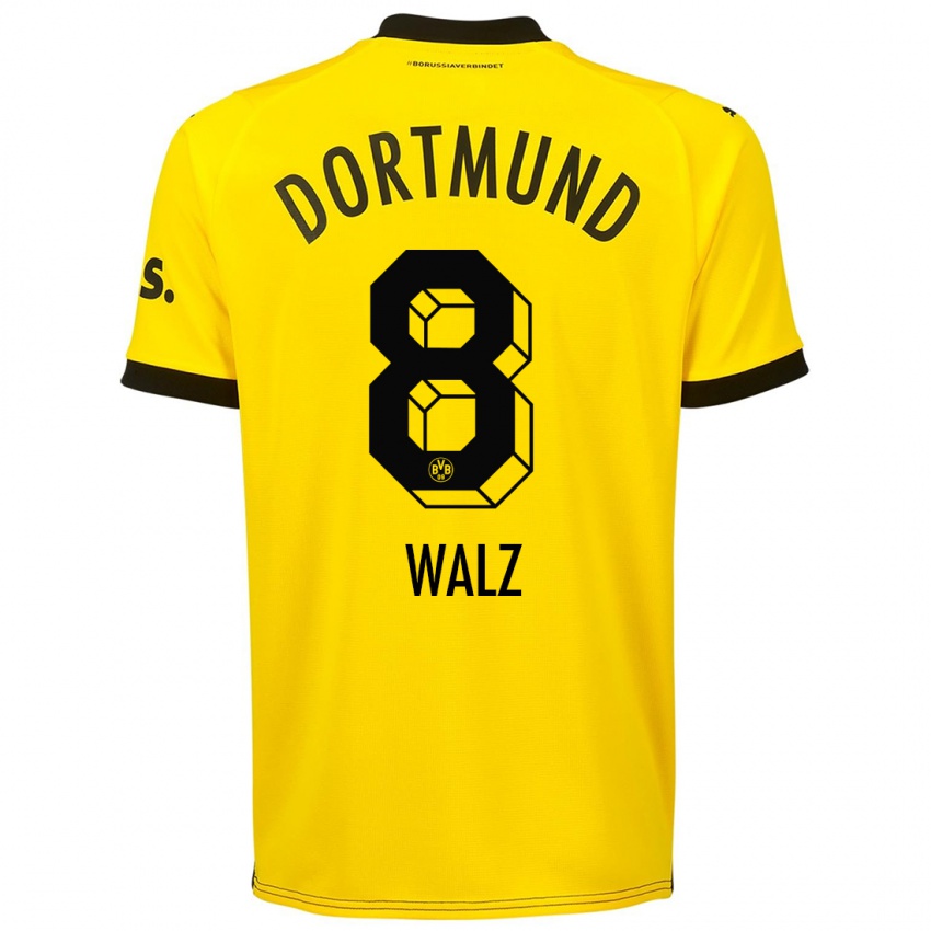 Homme Maillot Vasco Walz #8 Jaune Tenues Domicile 2023/24 T-Shirt Suisse
