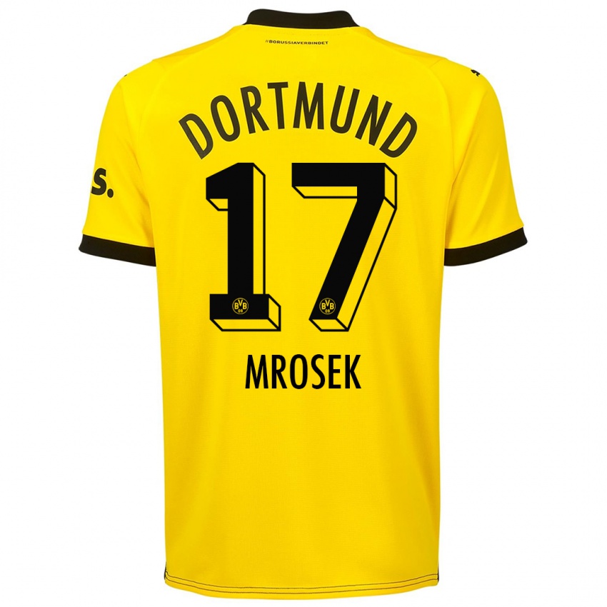 Herren Noah Mrosek #17 Gelb Heimtrikot Trikot 2023/24 T-Shirt Schweiz