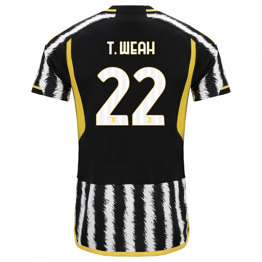 Herren Timothy Weah #22 Schwarz-Weiss Heimtrikot Trikot 2023/24 T-Shirt Schweiz