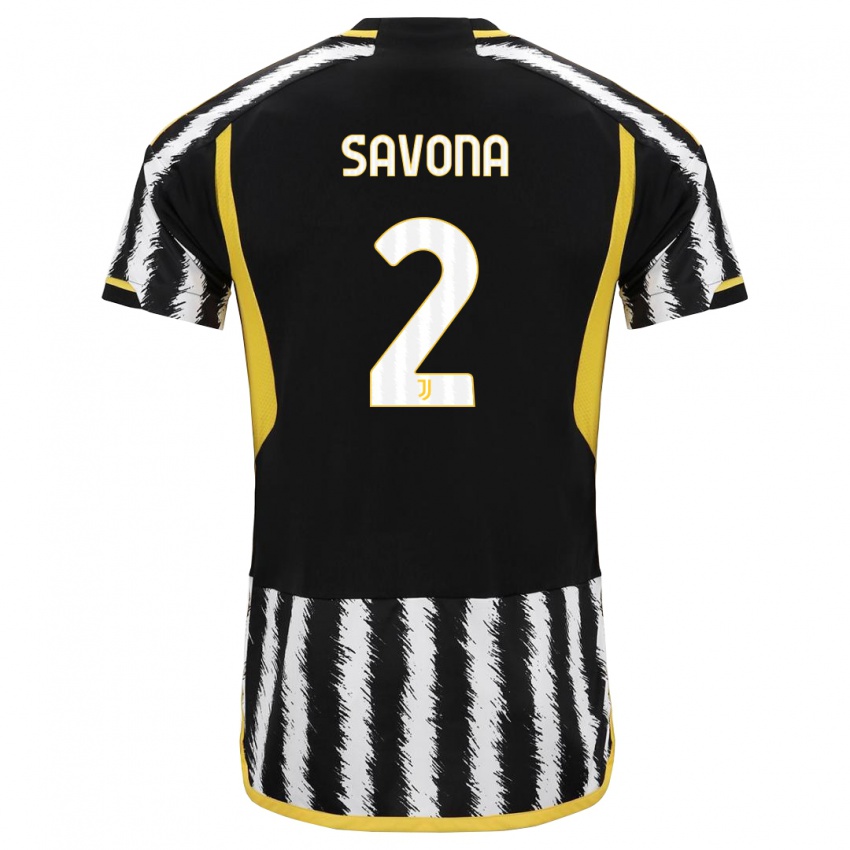 Homme Maillot Nicolo Savona #2 Noir Blanc Tenues Domicile 2023/24 T-Shirt Suisse